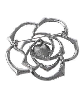 Large Crystal Rose Brooch