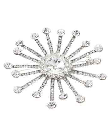 Large Crystal Flower Brooch
