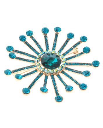 Large Crystal Flower Brooch