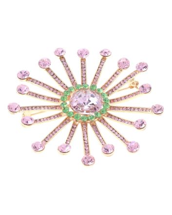 Large Crystal Flower Brooch