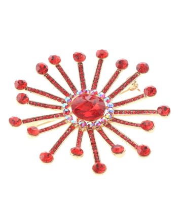 Large Crystal Flower Brooch
