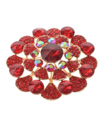Large Crystal Flower Brooch