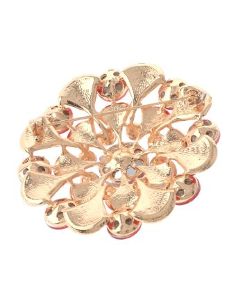 Large Crystal Flower Brooch