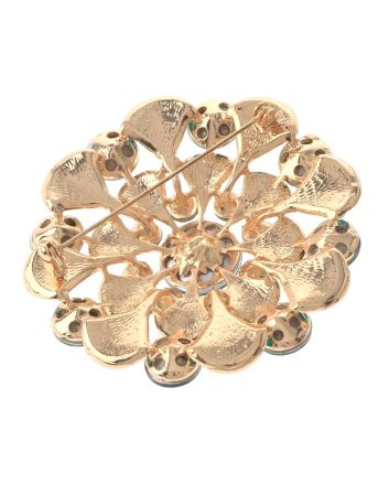 Large Crystal Flower Brooch