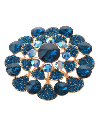 Large Crystal Flower Brooch