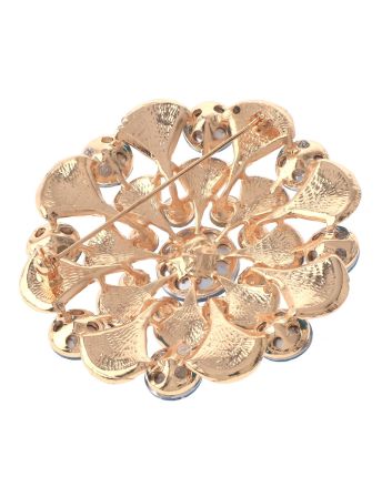 Large Crystal Flower Brooch