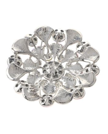 Large Crystal Flower Brooch