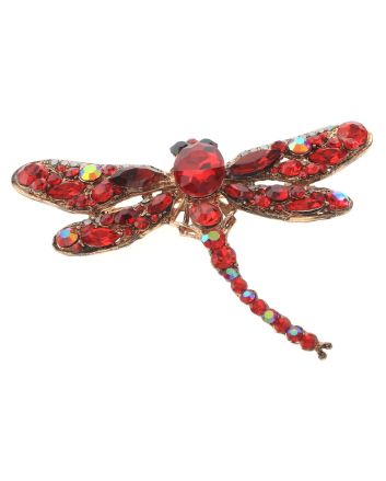 Large Crystal Dragonfly Brooch