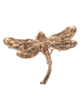 Large Crystal Dragonfly Brooch