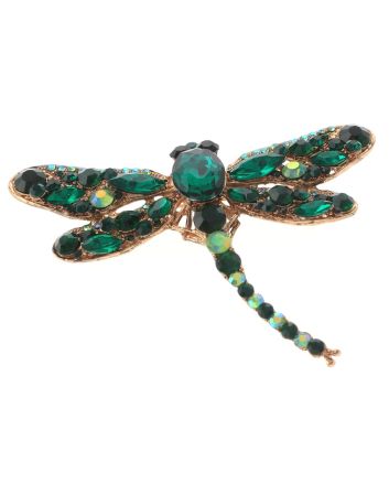 Large Crystal Dragonfly Brooch