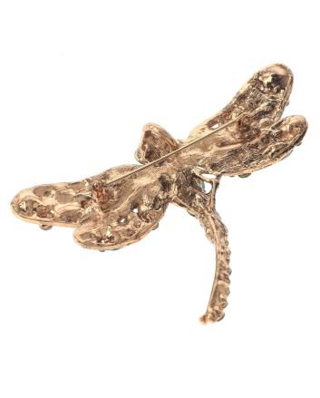 Large Crystal Dragonfly Brooch