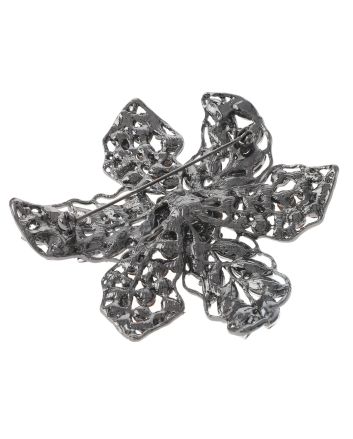 Large Crystal Flower Brooch