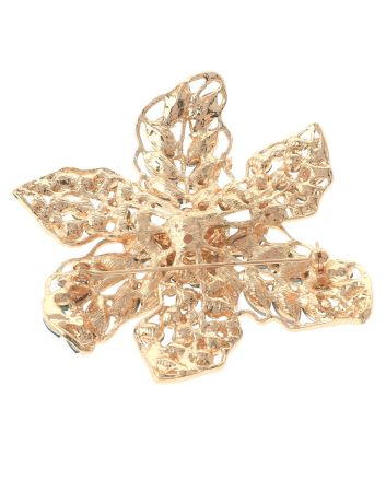 Large Crystal Flower Brooch