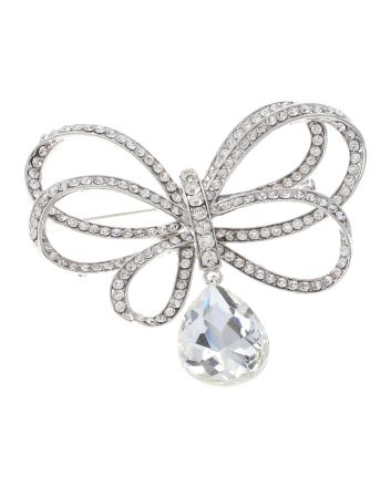 Crystal Flower Brooch