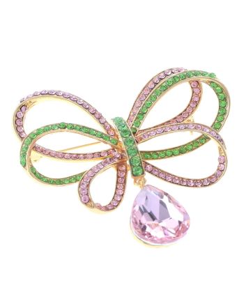 Crystal Flower Brooch
