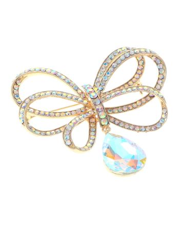 Crystal Flower Brooch