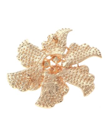 Large Crystal Flower Brooch