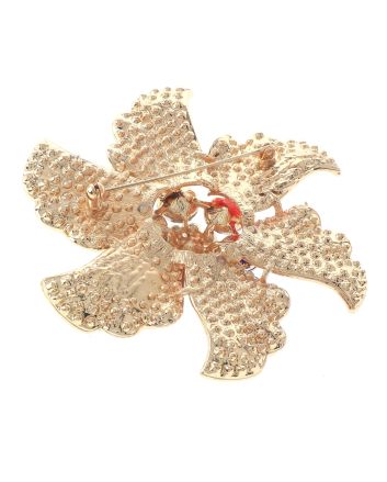 Large Crystal Flower Brooch