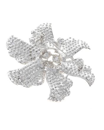 Large Crystal Flower Brooch