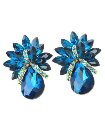 Crystal Evening Clip On Earrings