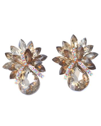 Crystal Evening Clip On Earrings