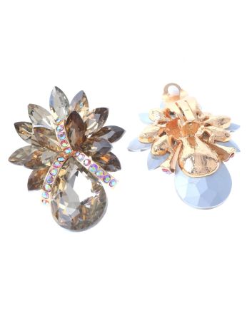 Crystal Evening Clip On Earrings