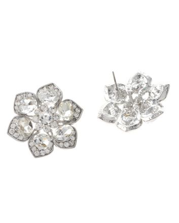 Crystal Flower Post Earrings