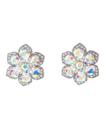 Crystal Flower Post Earrings