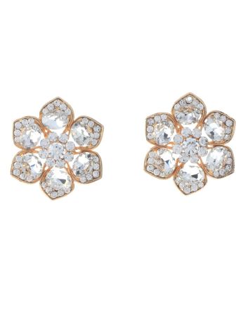 Crystal Flower Post Earrings