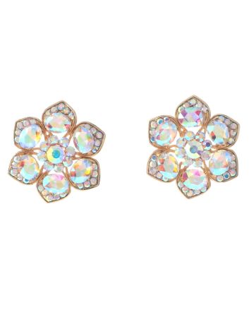 Crystal Flower Post Earrings