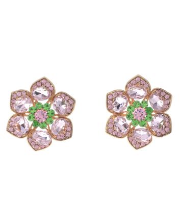 Crystal Flower Post Earrings