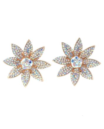 Crystal Flower Post Earrings