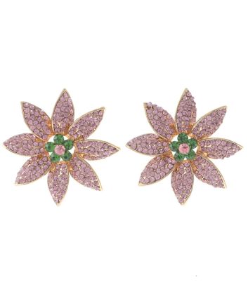 Crystal Flower Post Earrings