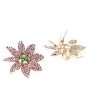 Crystal Flower Post Earrings