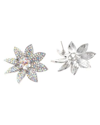 Crystal Flower Post Earrings