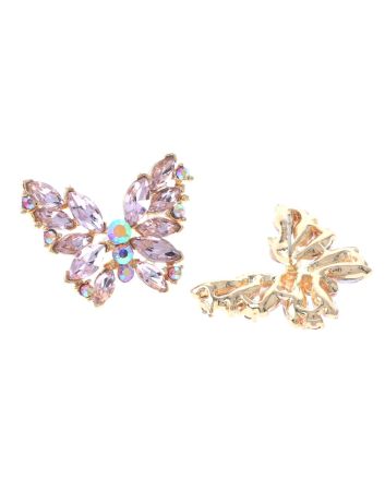 Crystal Post Butterfly Earrings