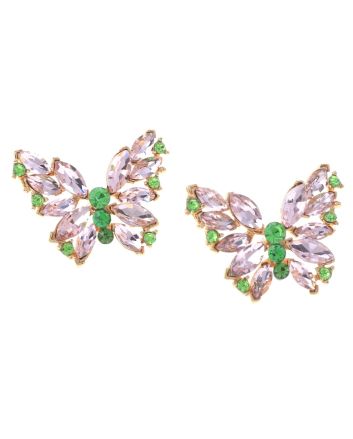 Crystal Post Butterfly Earrings