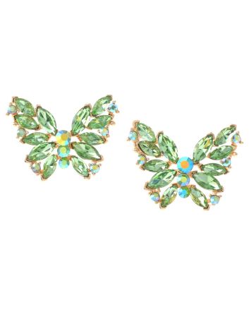 Crystal Post Butterfly Earrings