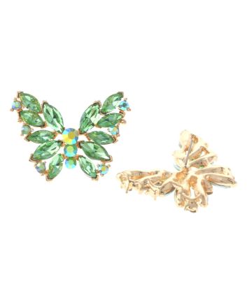 Crystal Post Butterfly Earrings