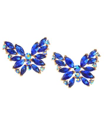 Crystal Post Butterfly Earrings