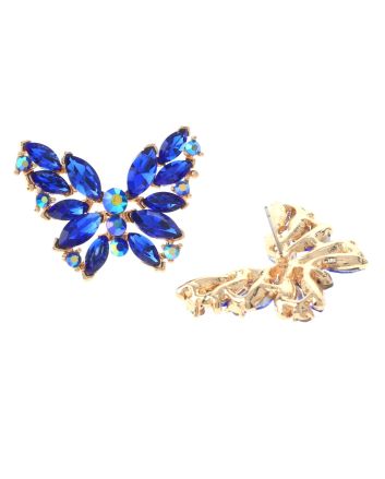 Crystal Post Butterfly Earrings