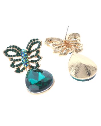 Crystal Post Butterfly Earrings