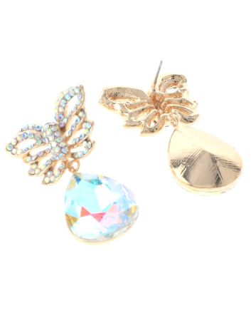 Crystal Post Butterfly Earrings