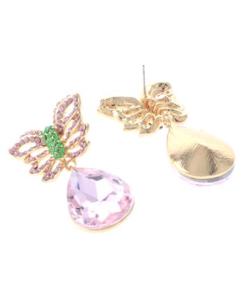 Crystal Post Butterfly Earrings