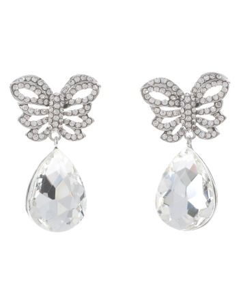 Crystal Post Butterfly Earrings
