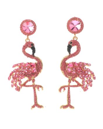Crystal Flamingo Post Earrings