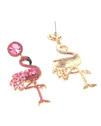 Crystal Flamingo Post Earrings