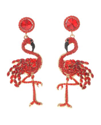 Crystal Flamingo Post Earrings
