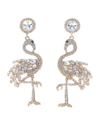 Crystal Flamingo Post Earrings