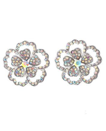 Crystal Flower Post Earrings